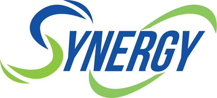 Blue and green Synergy logo